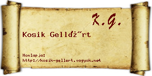 Kosik Gellért névjegykártya